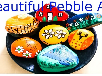DIY Pebble Art.Stone Painting.Rock painting.How to paint on pebble or rock.Easy rock painting ideas