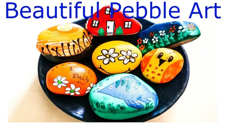 DIY Pebble Art.Stone Painting.Rock painting.How to paint on pebble or rock.Easy rock painting ideas