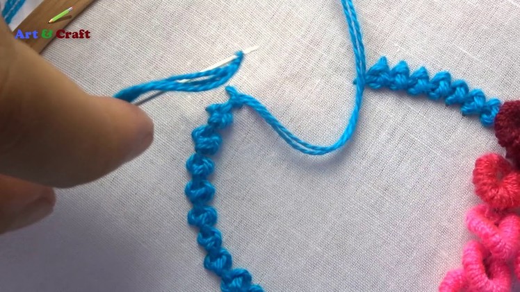 Hand embroidery border line design