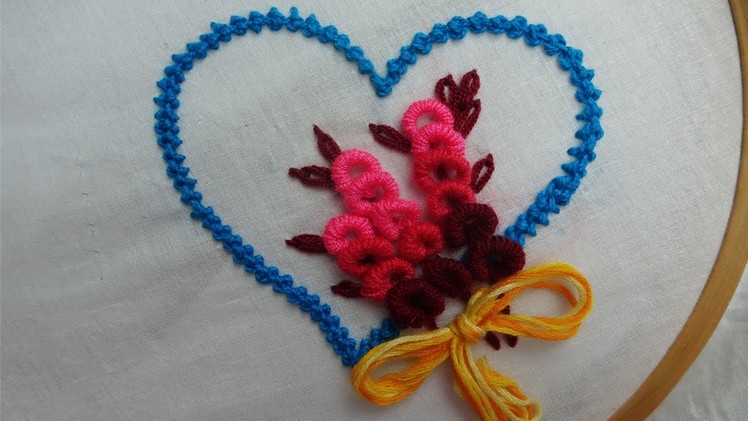 Hand Embroidery love design| #valentine  day special embroidery