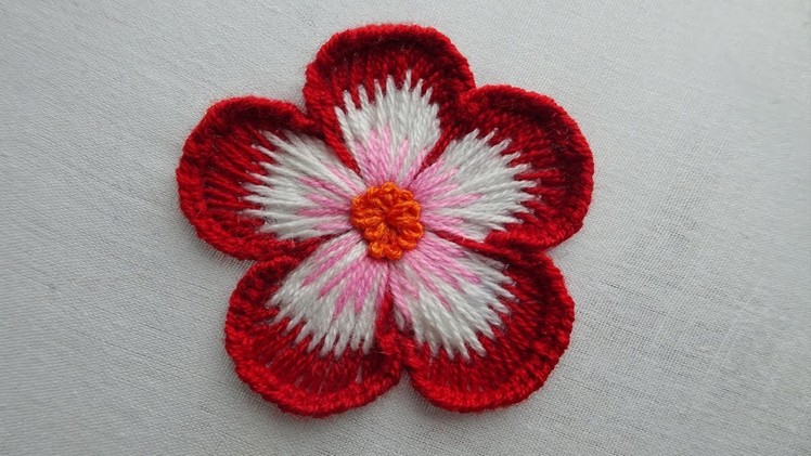 Hand embroidery: modern flower stitch | 3d flower embroidery