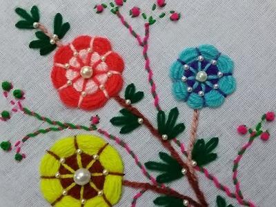 # Hand embroidery of a flower design #