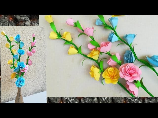 How To Make Paper Rose.Home Decoration.Easy Paper Flowers -