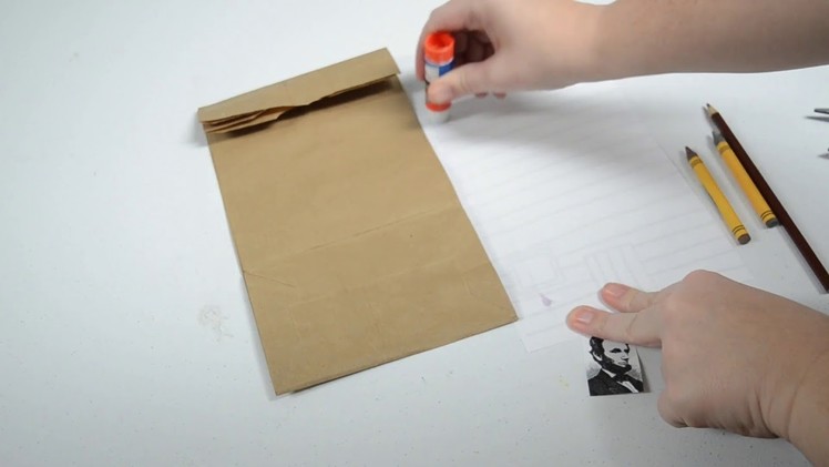 Paper Bag Craft Idea for President's Day: 3D Lincoln Log Cabin