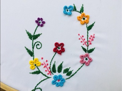 Beautiful hand embroidery design -  simple flower embroidery pattern