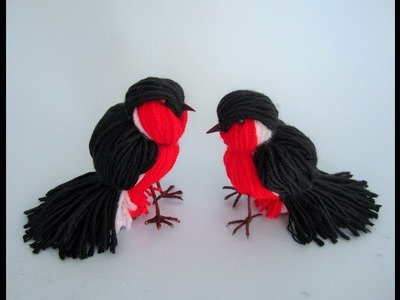 Bird made of yarn. Vogel aus Garn. DIY