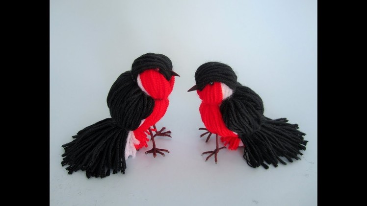 Bird made of yarn. Vogel aus Garn. DIY
