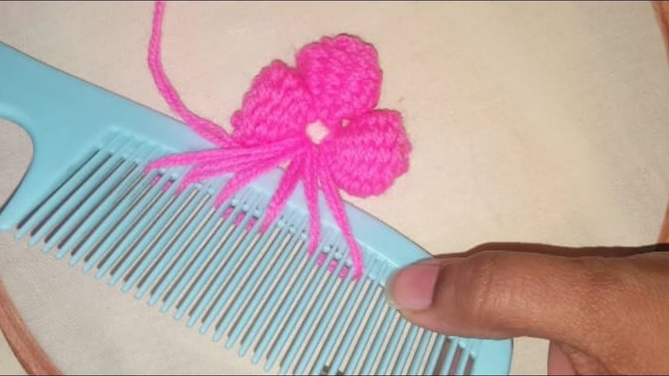 Hand embroidery Amazing Trick,Wow Easy mexican Flower Embroidery Trick With comb,Sewing Hack