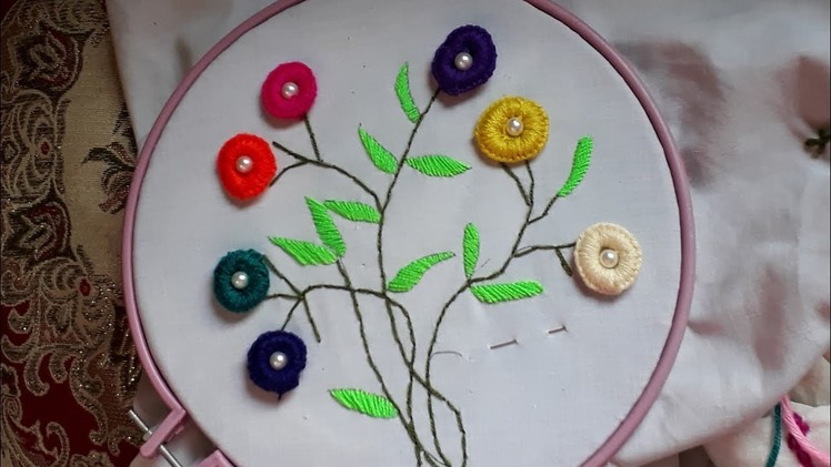 Hand Embroidery : Beautiful  Flower Stitch -Tutorial -04 February 2019 )
