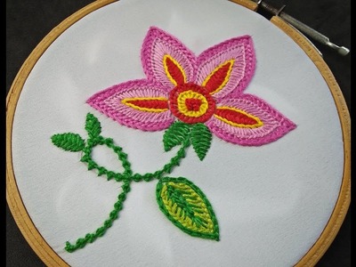Hand Embroidery - Flower Embroidery With Basic Hand Embroidery Stitches | Fantasy Flower Stitch
