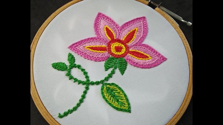 Hand Embroidery - Flower Embroidery With Basic Hand Embroidery Stitches | Fantasy Flower Stitch