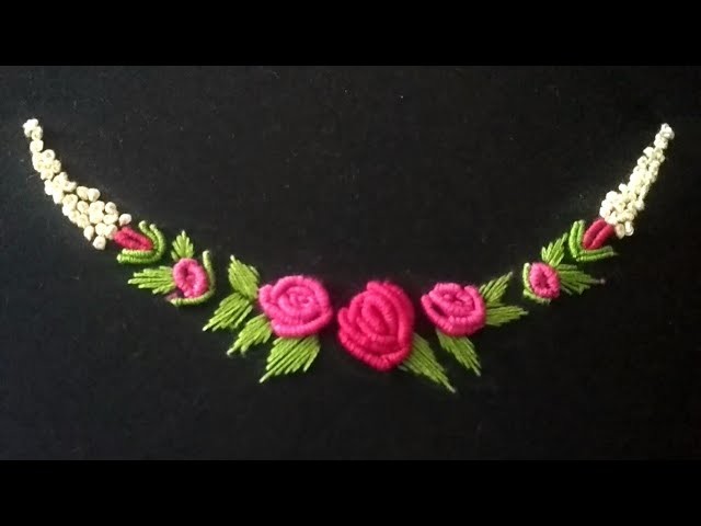 Hand embroidery neck design for dress | beautiful neckline design for blouse | embroidery design