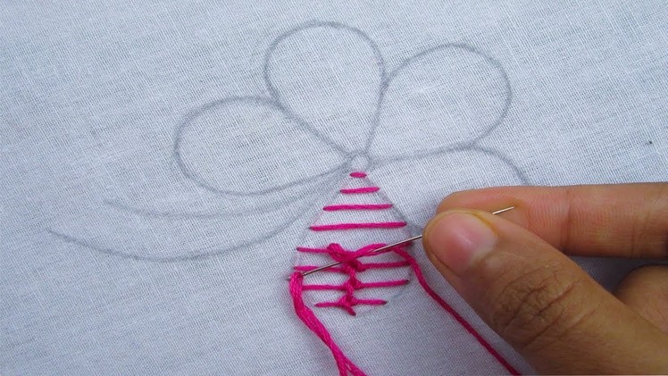 Hand Embroidery, Raised Chain Stitch flower