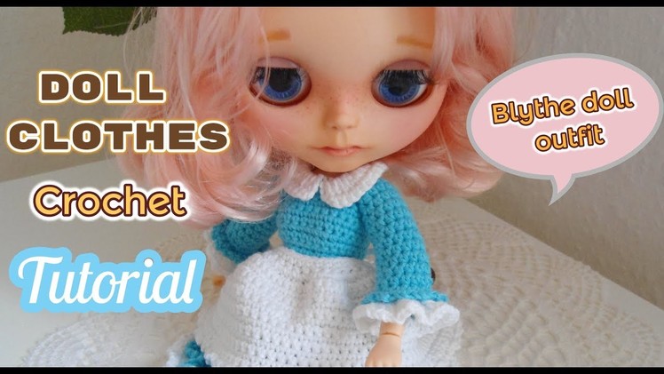 How to crochet dresses for  blythe doll joint body. doll crochet dresses