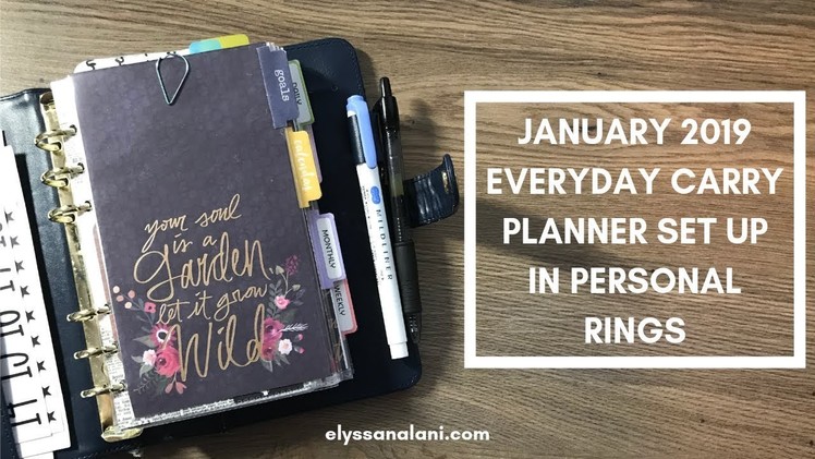 JANUARY 2019 EDC PLANNER SET UP IN PERSONAL RINGS