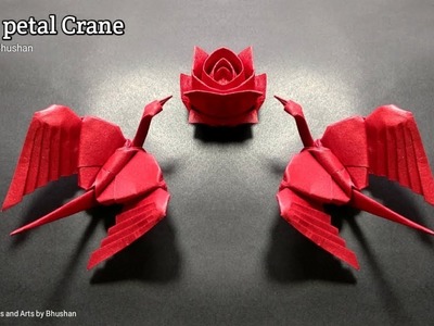Origami Heart petal Crane designed by Bhushan | Best Valentine gift idea