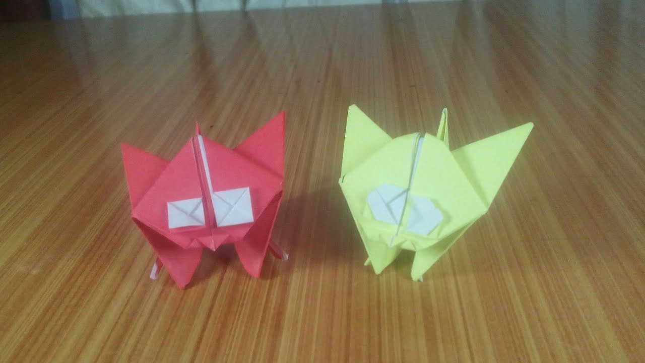 Origamicat Origami Cute Origami Kitten Cat Easy Tutorial And Inscructions