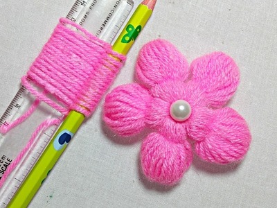 Woolen Flower. Hand Embroidery Flower. Easy To Woolen Crafts and idea