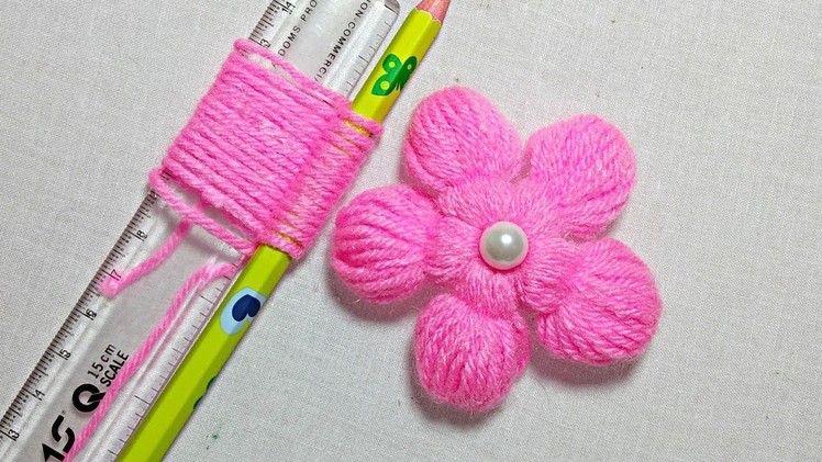 Woolen Flower. Hand Embroidery Flower. Easy To Woolen Crafts and idea