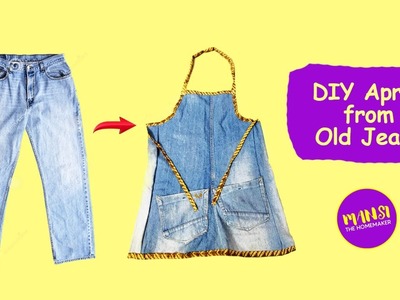 Apron from Old Denims | How to make DIY apron from old denims? | Old jeans diy ideas