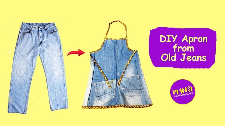 Apron from Old Denims | How to make DIY apron from old denims? | Old jeans diy ideas