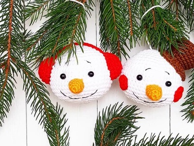 Christmas ornament crochet snowman pattern