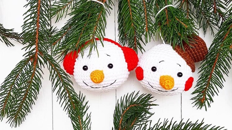 Christmas ornament crochet snowman pattern
