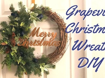 Christmas Wreath DIY | Grapevine  Christmas Wreath