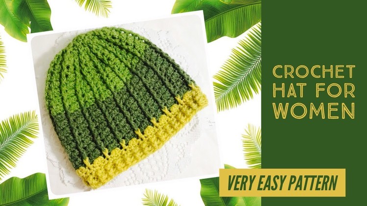 Crochet adult unique design hat - English version