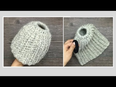 코바늘 모자. Crochet Pony Tail Hat