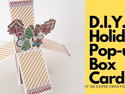 D.I.Y. Christmas Holiday Pop-up Box Card.Scrapbook Pop-up Card Tutorial