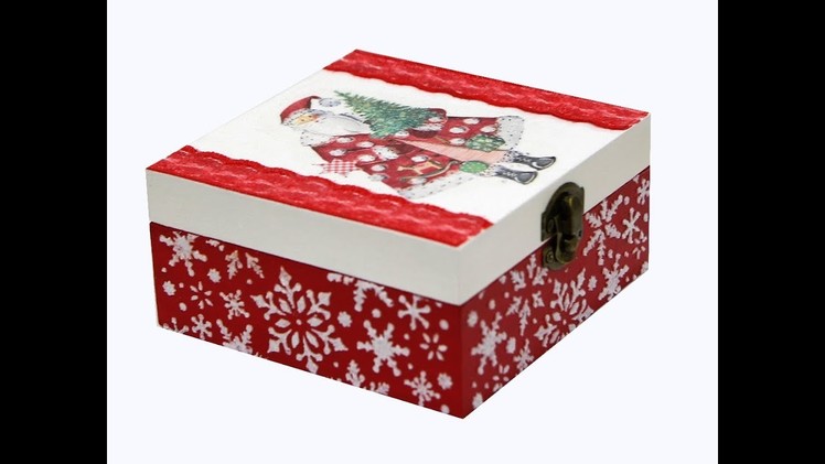 Decoupage Christmas box-DIY