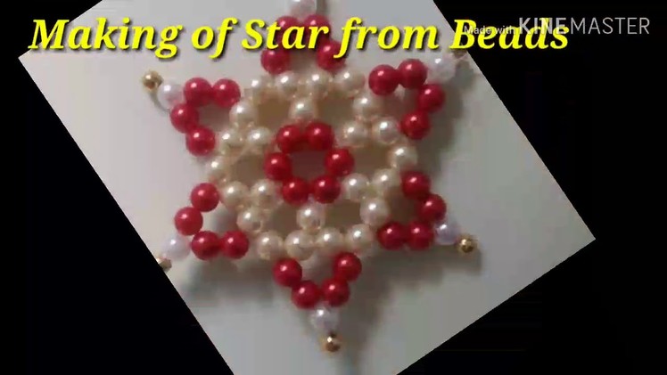 (Design#01) Making of Beads Star.Flower.DIY Easy Tutorial for how to make Beautiful Beads Star Craft
