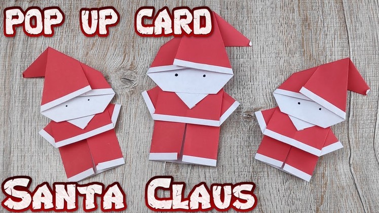 Diy 3D Christmas Pop Up Card | Origami Christmas Santa Gift| How to make a Popup Card paper craft