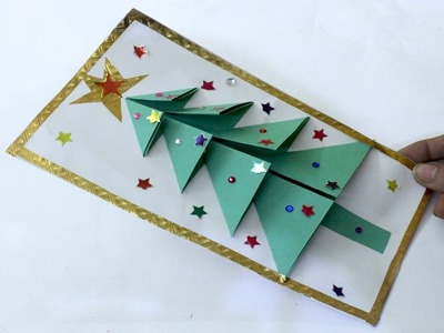 DIY Christmas Card - Make Christmas Card With 3d Christmas Tree | Christmas Wishes 3D Card