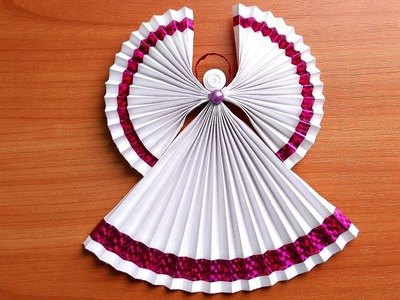 DIY Christmas Crafts. How to Make Paper Angels for Tree, Room Decorations
