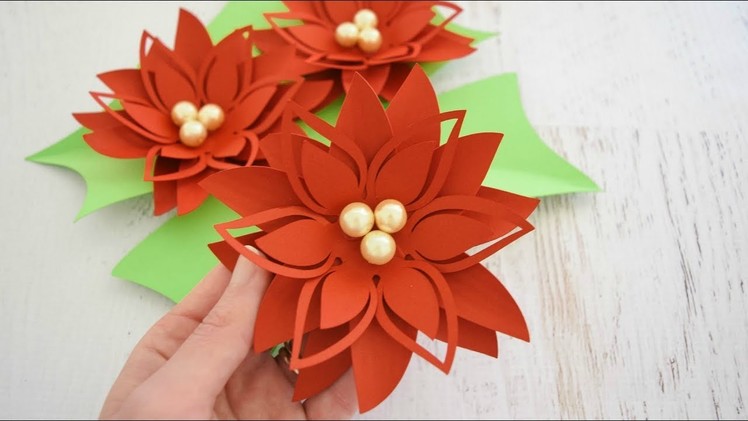 DIY Christmas Poinsettia Paper Flower Tutorial - Holly Style