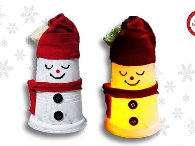 DIY Christmas Snowman Lantern | DIY SNOWMAN of CUPS | Amazing Holiday DIY Projects