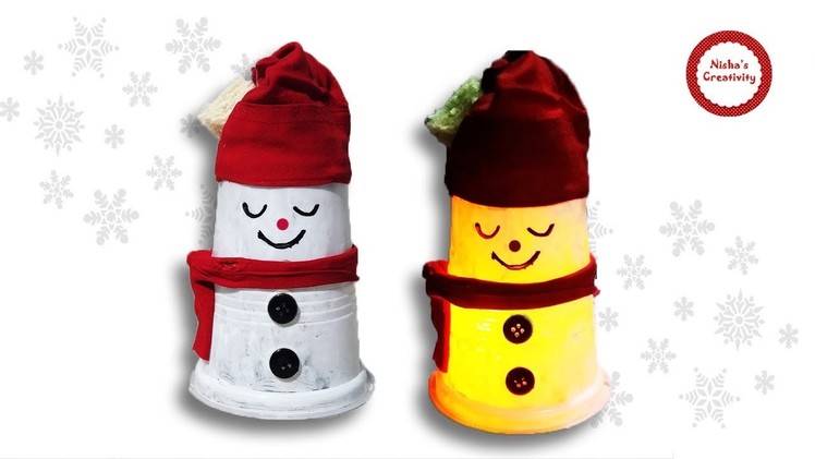 DIY Christmas Snowman Lantern | DIY SNOWMAN of CUPS | Amazing Holiday DIY Projects