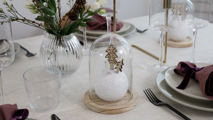 DIY : Christmas table with glass domes by Søstrene Grene