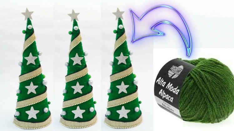 Diy Christmas tree | table top Christmas tree making | woolen Christmas tree | wool craft