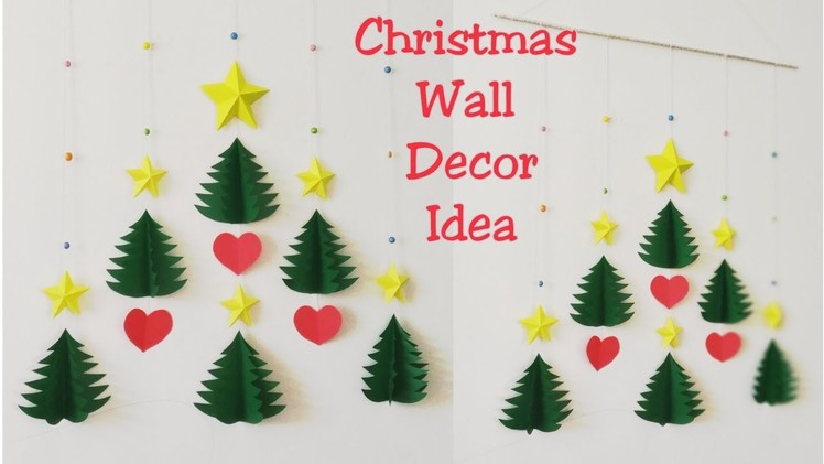 DIY Christmas Wall Decor Ideas.How to Make 3D Star & Christmas Tree Wall Hanging.DIY Wall Hanging