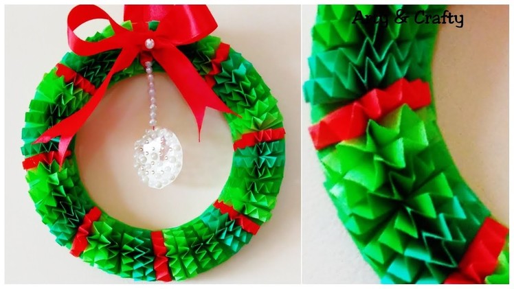 DIY Christmas Wreath.How to make Paper Wreath.Christmas Decorations.Paper Decoration