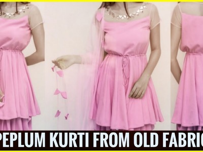 DIY:Convert Old Fabric.Saree Into Peplum Kurti For Dhoti Salwar.Pants|Reuse Of Old Fabric|