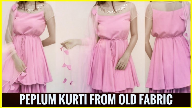 DIY:Convert Old Fabric.Saree Into Peplum Kurti For Dhoti Salwar.Pants|Reuse Of Old Fabric|