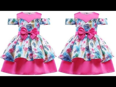 DIY Designer Cold Sleeves Box Pleated Baby Frock Full Tutorial