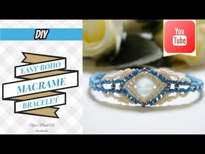 DIY easy boho macrame bracelet | Macrame bracelet tutorial | DIY macrame jewelry