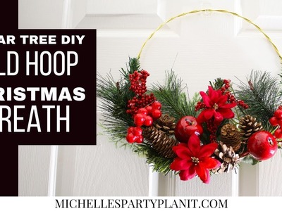 DIY GOLD HOOP CHRISTMAS WREATH DOLLAR TREE DIY
