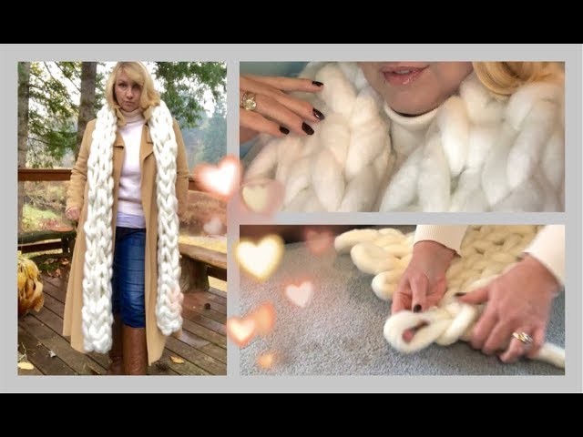 •DIY HOLIDAY GIFT ~ EASY CHUNKY KNIT SCARF TUTORIAL • NO TOOLS •