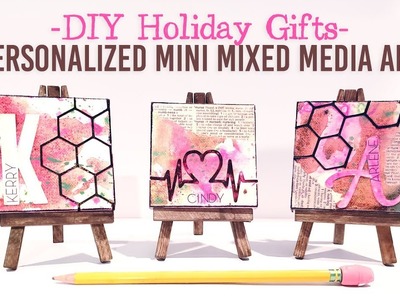 DIY Holiday Gifts | Personalized Mini Mixed Media Art with Arteza Canvases